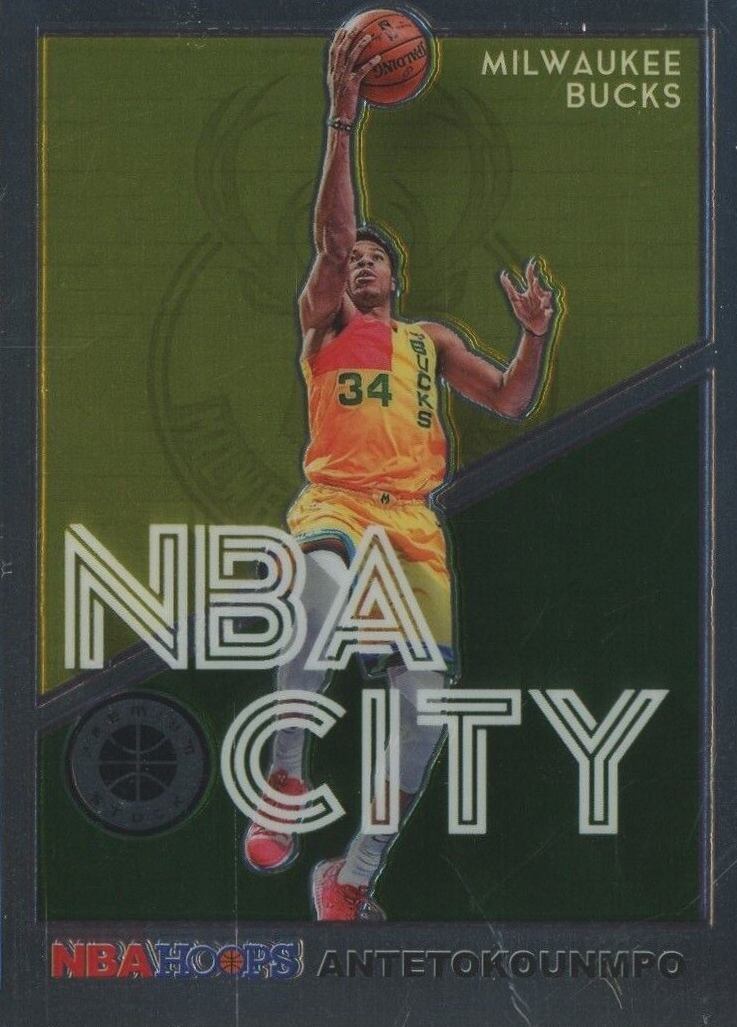 2019 Hoops Premium Stock NBA City Giannis Antetokounmpo #5 Basketball Card