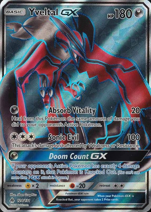 2018 Pokemon Sun & Moon Forbidden Light Full Art/Yveltal GX #124 TCG Card