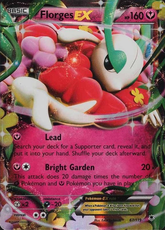 2014 Pokemon XY Phantom Forces Florges EX #67 TCG Card