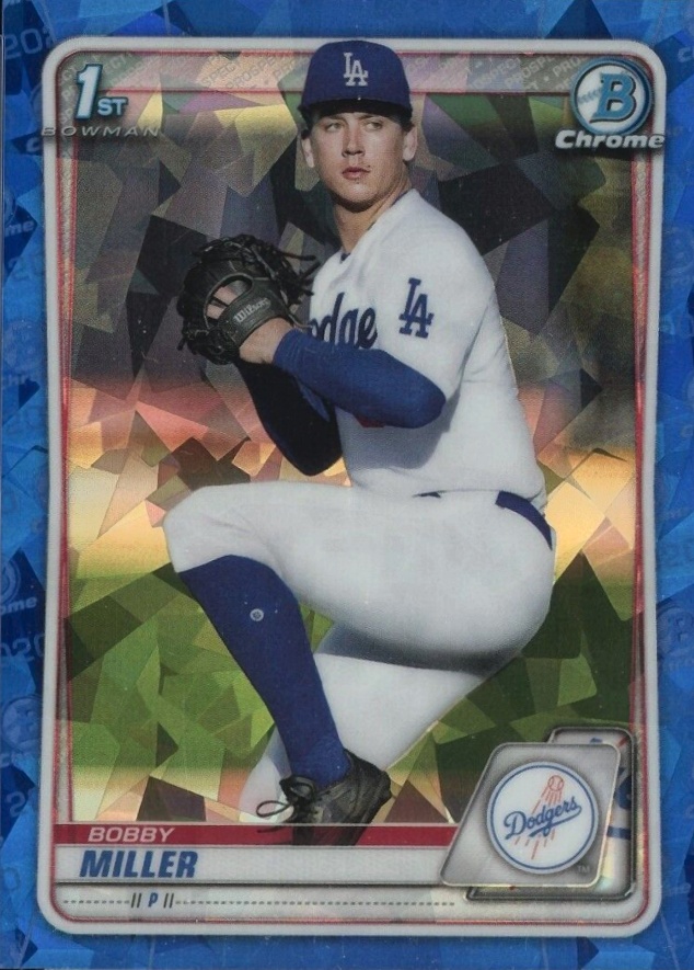 2020 Bowman Draft Chrome Sapphire Edition Bobby Miller #BD38 Baseball Card