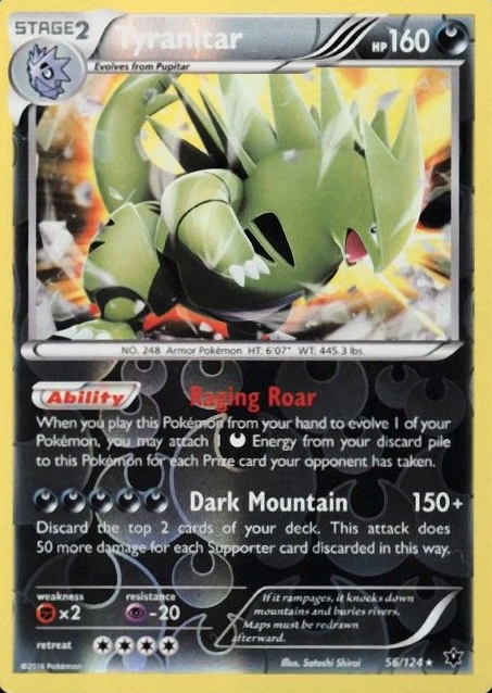 2016 Pokemon XY Fates Collide Tyranitar-Reverse Foil #56 TCG Card