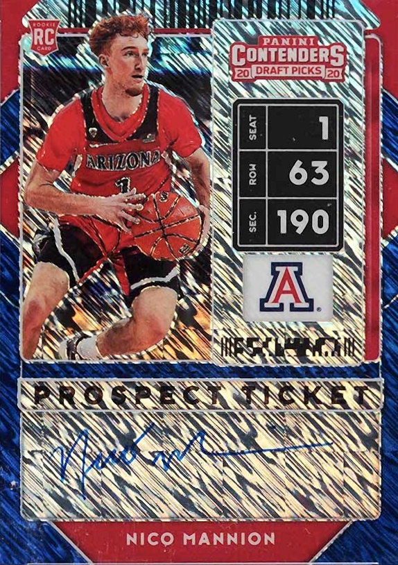 2020 Panini Contenders Draft Picks Nico Mannion #59B Basketball Card