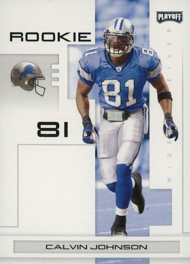 2007 Playoff NFL Playoffs Calvin Johnson #107 Football Card