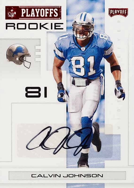 2007 Playoff NFL Playoffs Calvin Johnson #107 Football Card