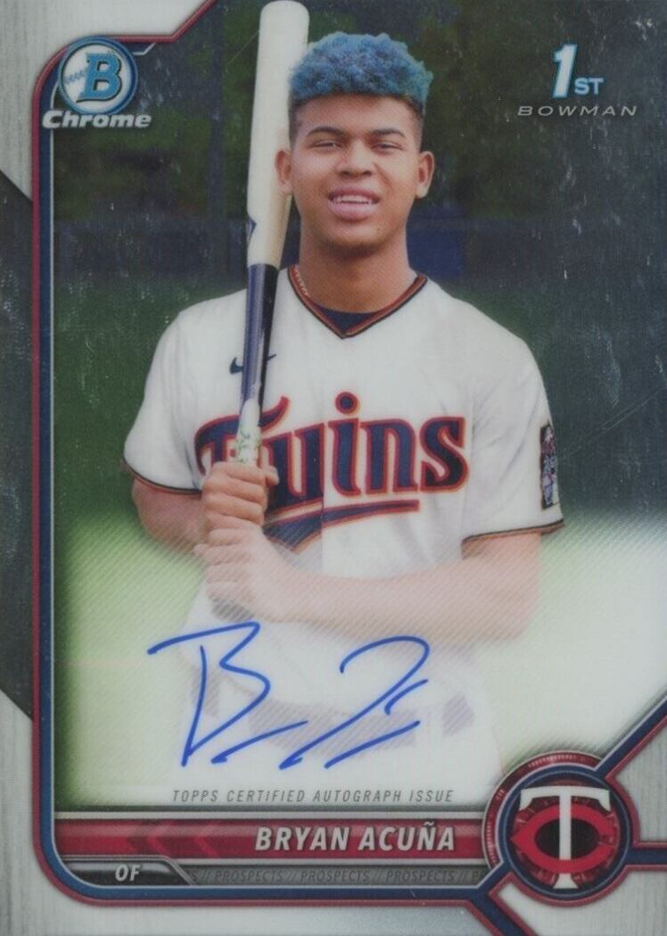 2022 Bowman Chrome Prospect Autographs Bryan Acuna #CPABA Baseball Card