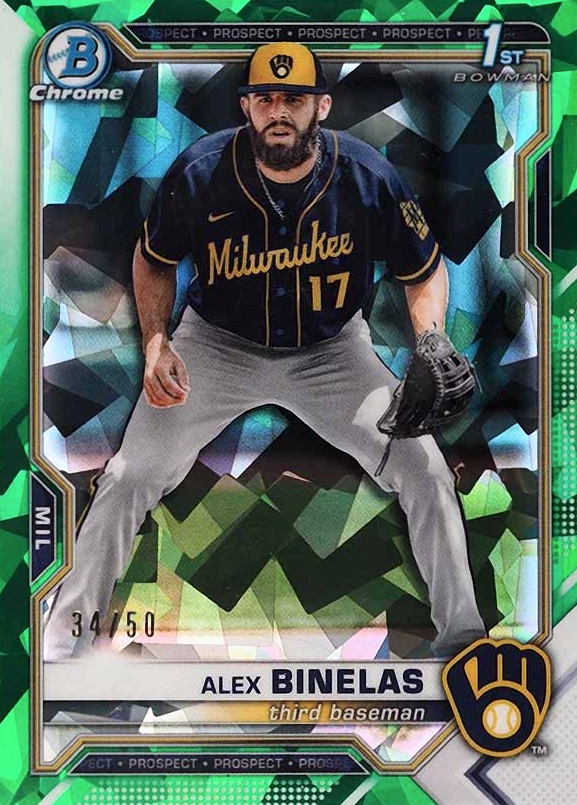 2021 Bowman Draft Chrome Sapphire Edition Alex Binelas #BDC79 Baseball Card