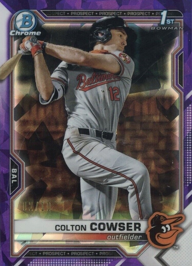 2021 Bowman Draft Chrome Sapphire Edition Colton Cowser #BDC166 Baseball Card