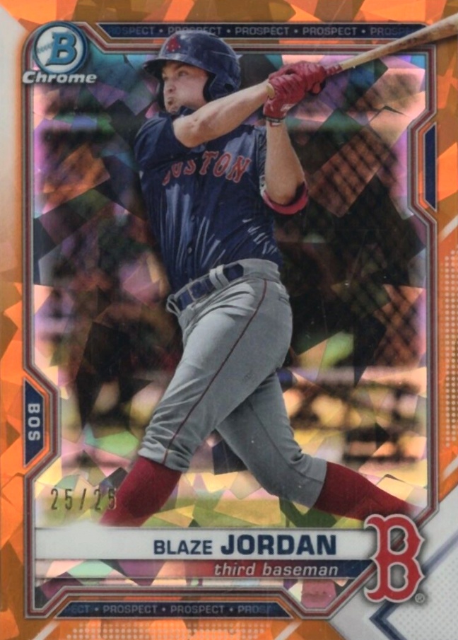 2021 Bowman Draft Chrome Sapphire Edition Blaze Jordan #BDC182 Baseball Card