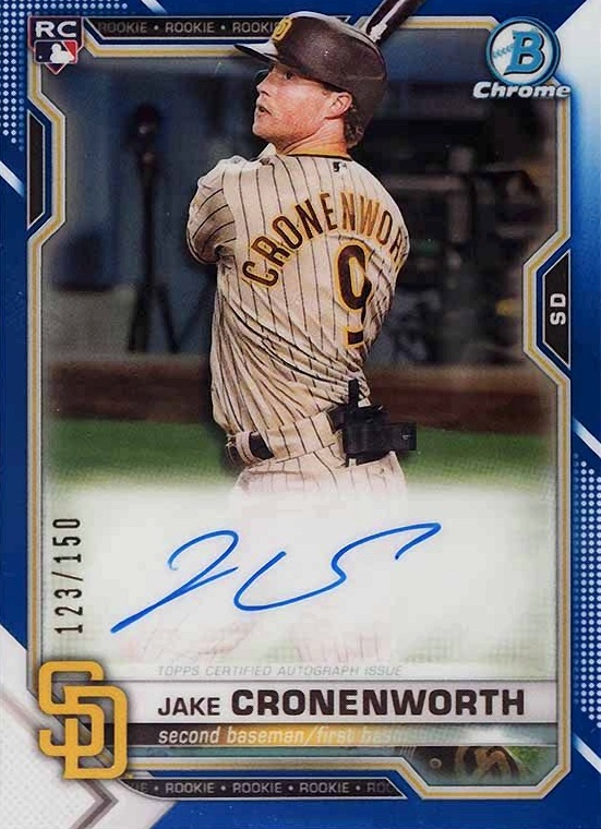 2021 Bowman Chrome Rookie Autographs Jake Cronenworth #CRAJCR Baseball Card