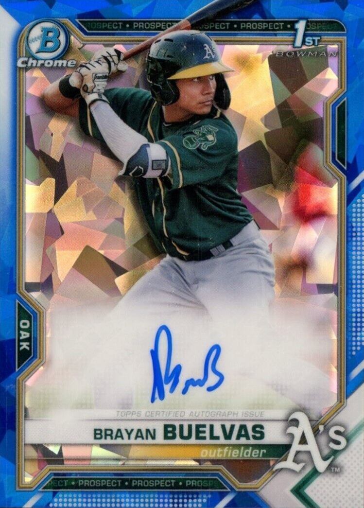 2021 Bowman Chrome Sapphire Edition Autographs Brayan Buelvas #BSPABBU Baseball Card
