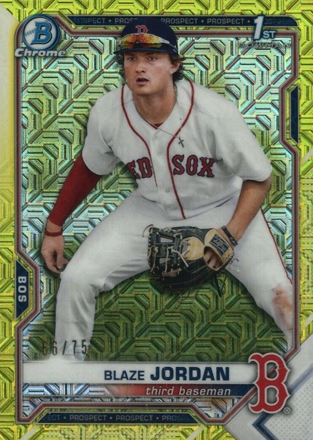 2021 Bowman Mega Box Chrome Blaze Jordan #BCP71 Baseball Card