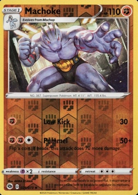 2020 Pokemon Sword & Shield Champion's Path Machoke-Reverse Foil #025 TCG Card