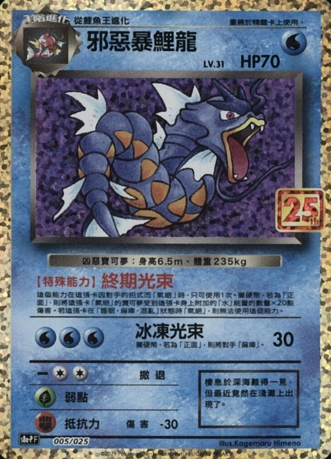 2021 Pokemon Chinese 25th Anniversary Classic Collection Dark Gyarados-Holo #005 TCG Card