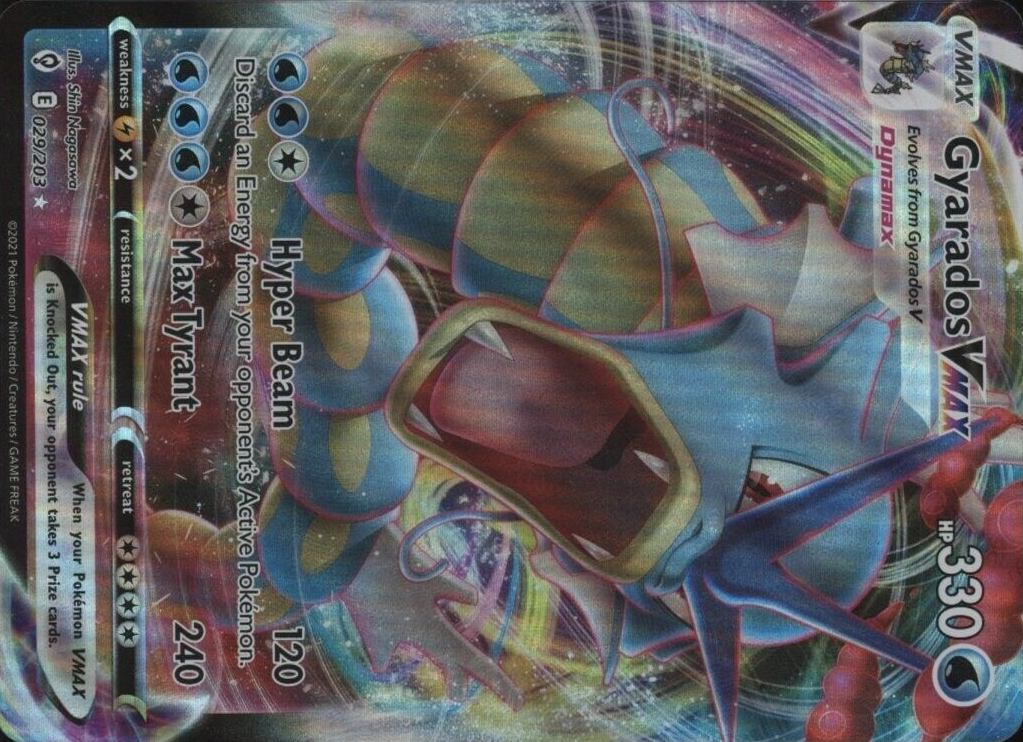 2021 Pokemon Sword & Shield Evolving Skies Full Art/Gyarados Vmax #029 TCG Card