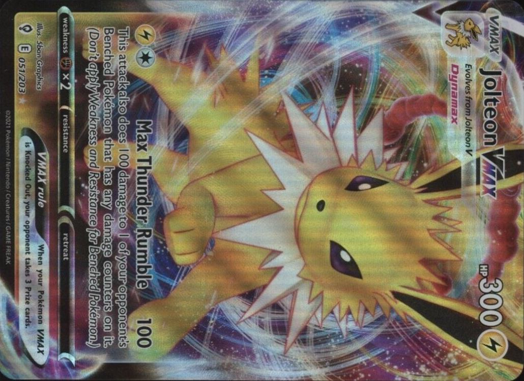 2021 Pokemon Sword & Shield Evolving Skies Full Art/Jolteon Vmax #051 TCG Card