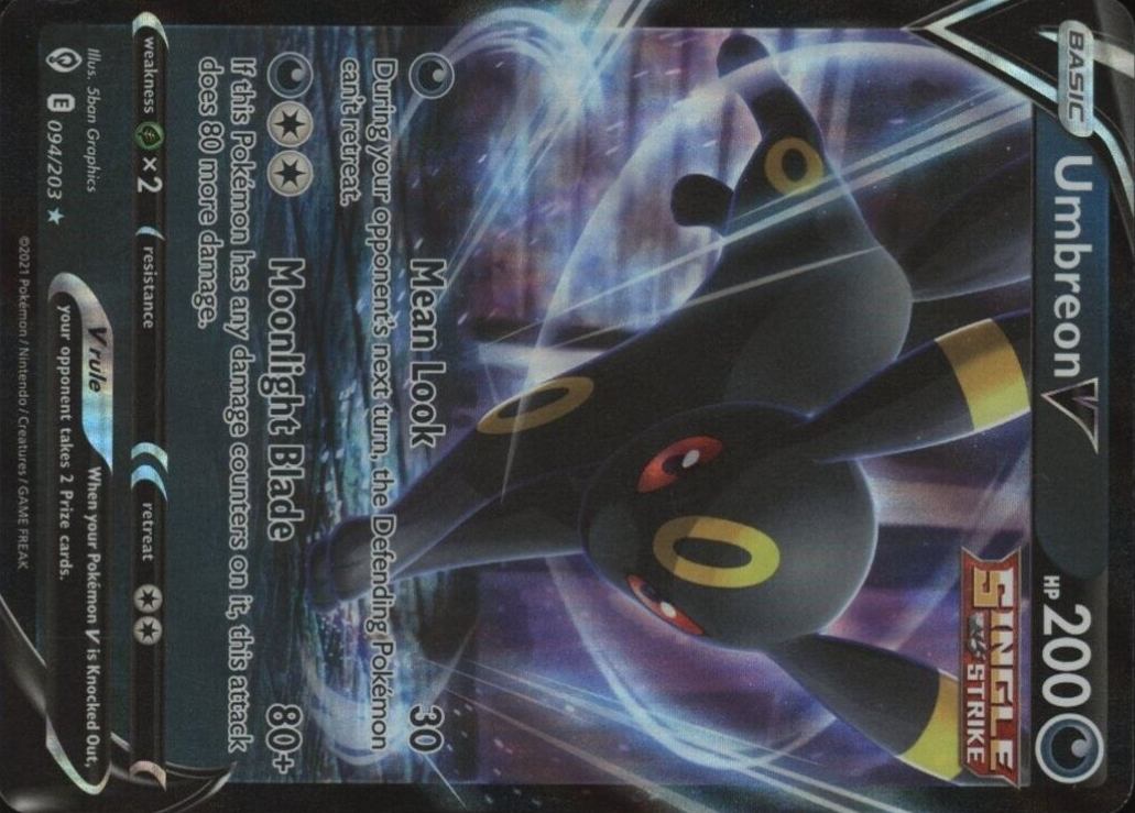 2021 Pokemon Sword & Shield Evolving Skies Umbreon V #094 TCG Card