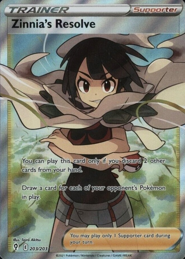 2021 Pokemon Sword & Shield Evolving Skies Full Art/Zinnia's Resolve #203 TCG Card