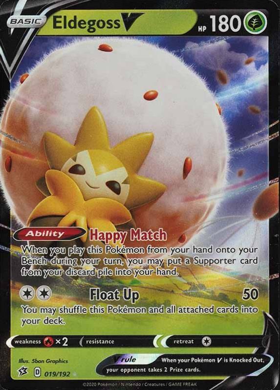 2020 Pokemon Sword & Shield Rebel Clash Eldegoss V #019 TCG Card