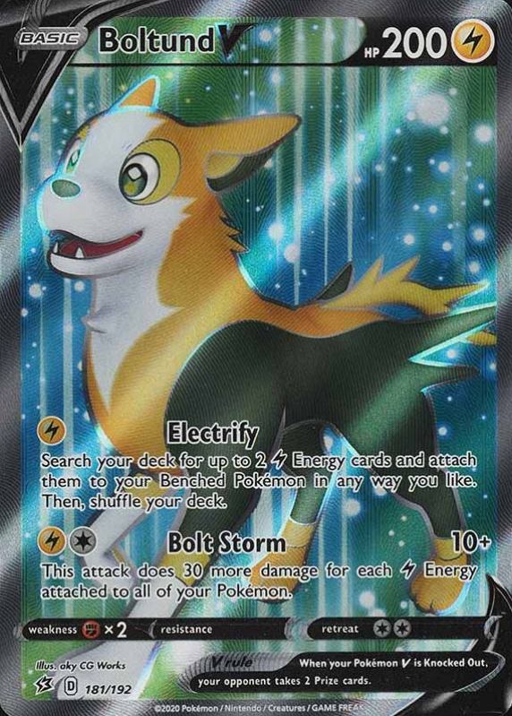 2020 Pokemon Sword & Shield Rebel Clash Full Art/Boltund V #181 TCG Card