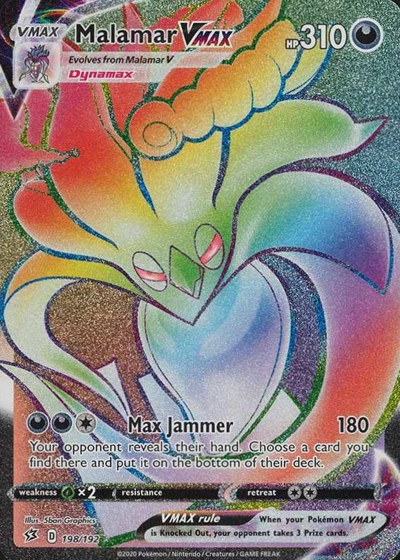 2020 Pokemon Sword & Shield Rebel Clash Full Art/Malamar Vmax #198 TCG Card