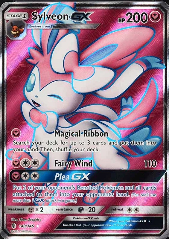 2017 Pokemon Sun & Moon Guardians Rising Full Art/Sylveon GX #140 TCG Card