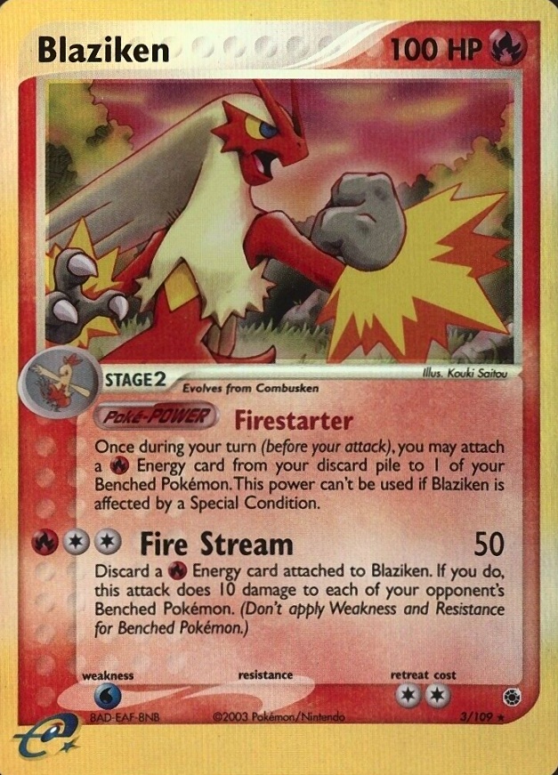 2003 Pokemon EX Ruby & Sapphire Blaziken-Reverse Foil #3 TCG Card