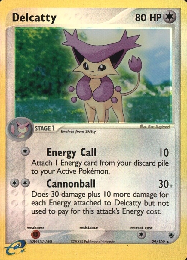 2003 Pokemon EX Ruby & Sapphire Delcatty-Reverse Foil #29 TCG Card