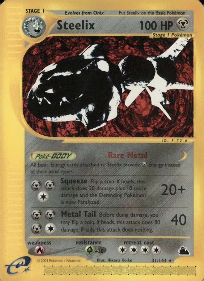 2003 Pokemon Skyridge Steelix #31 TCG Card