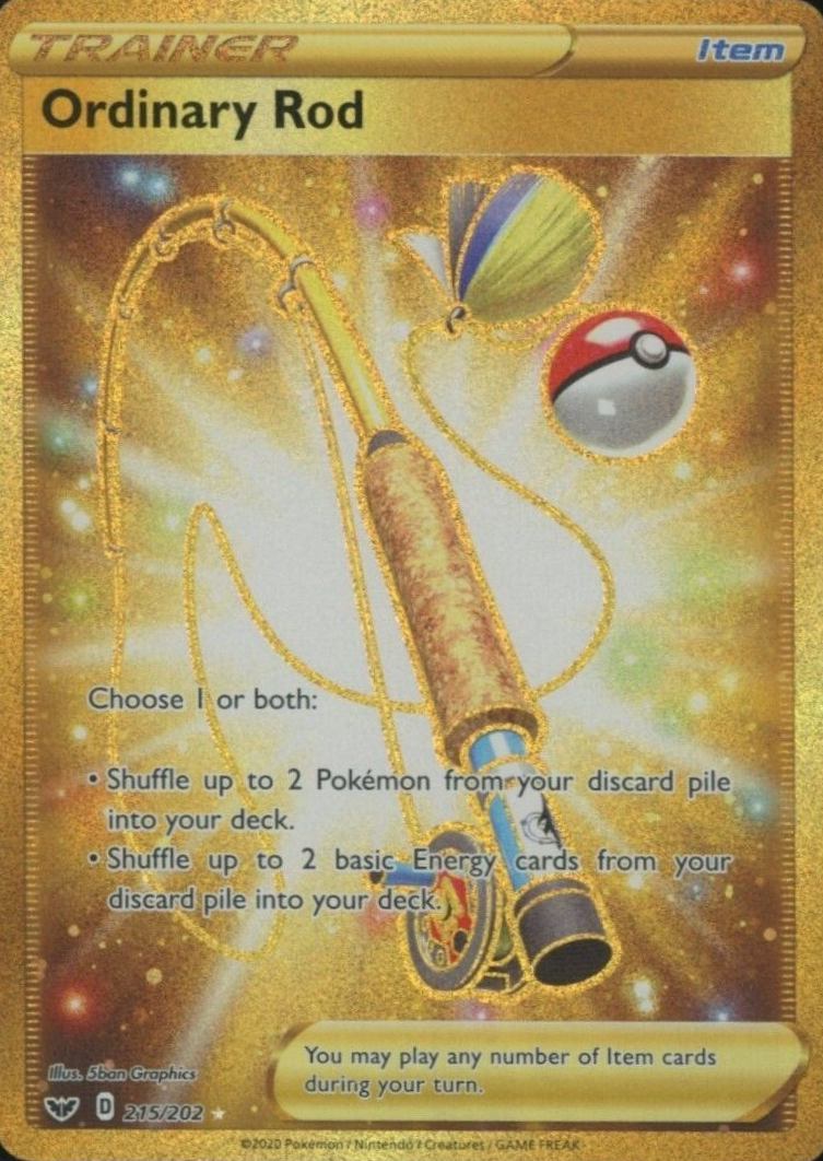 2020 Pokemon Sword & Shield Full Art/Ordinary Rod #215 TCG Card