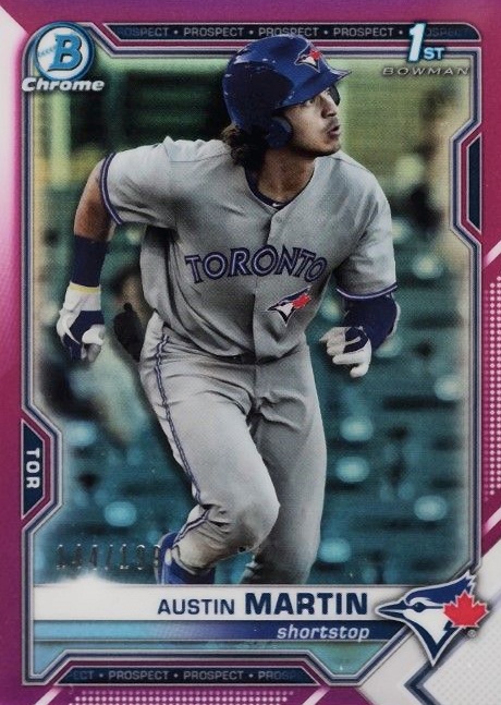 2021 Bowman Chrome Prospects Austin Martin #BCP87 Baseball Card