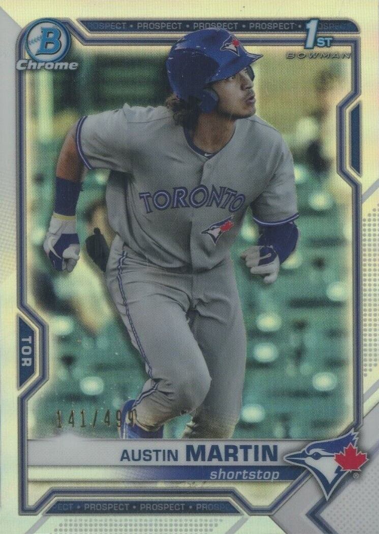 2021 Bowman Chrome Prospects Austin Martin #BCP87 Baseball Card