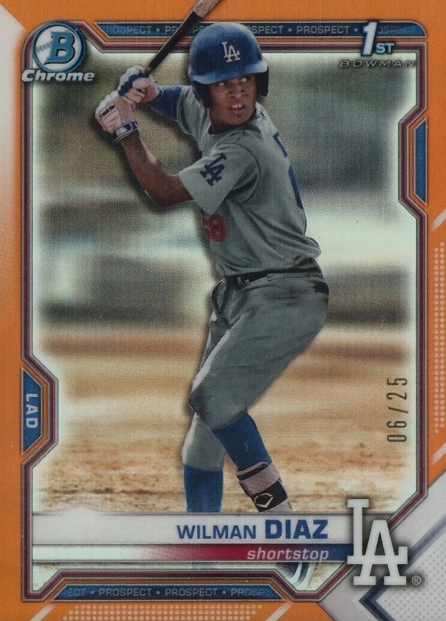 2021 Bowman Chrome Prospects Wilman Diaz #BCP197 Baseball Card