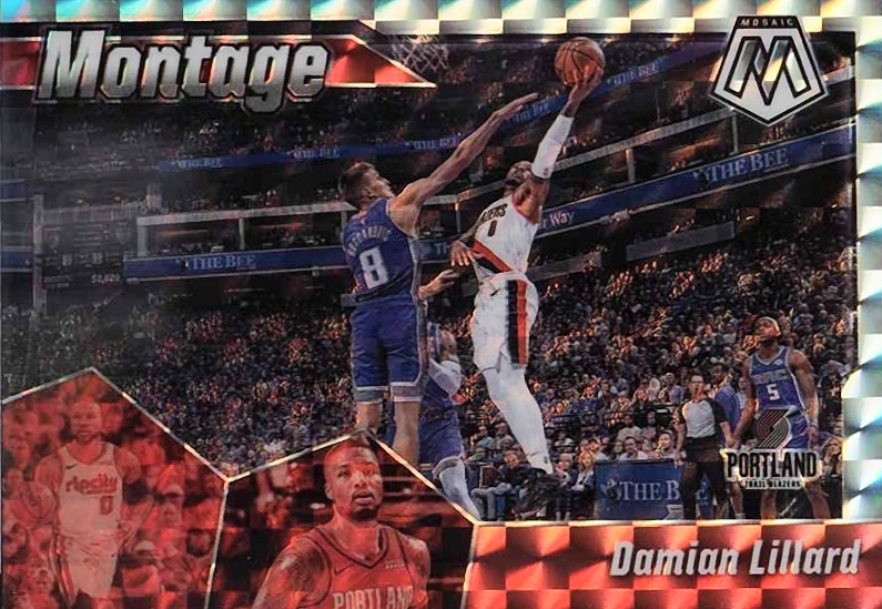 2019 Panini Mosaic Montage Damian Lillard #1 Basketball Card