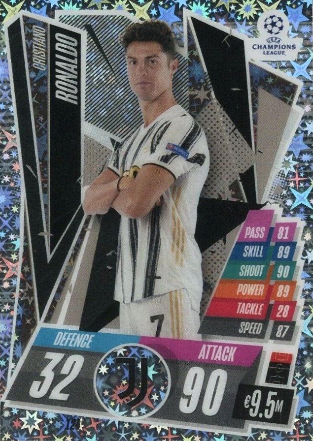 2020 Topps Chrome Match Attax UEFA Champions League Europa League Cristiano Ronaldo #124 Soccer Card