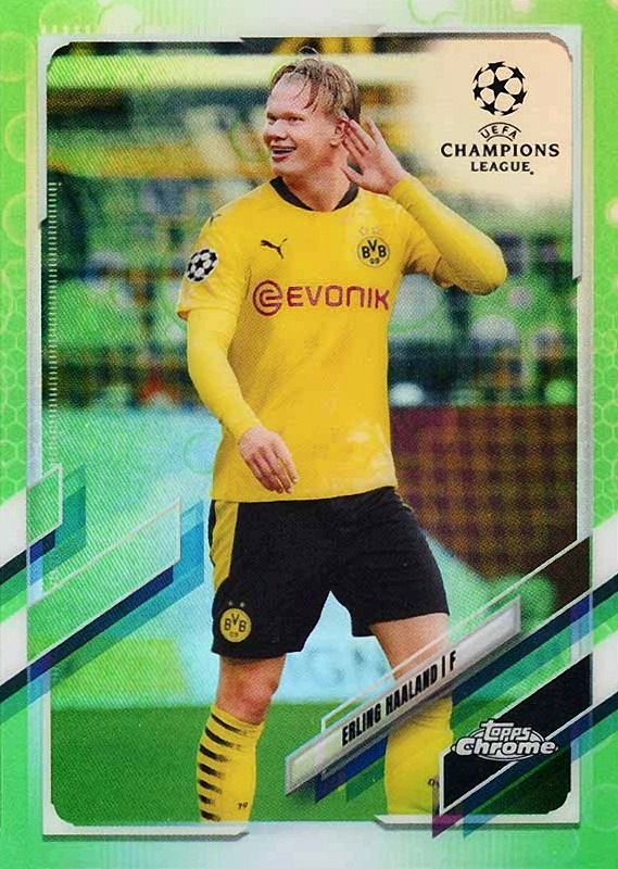 2020 Topps Chrome UEFA Champions League Erling Haaland #49 Soccer Card