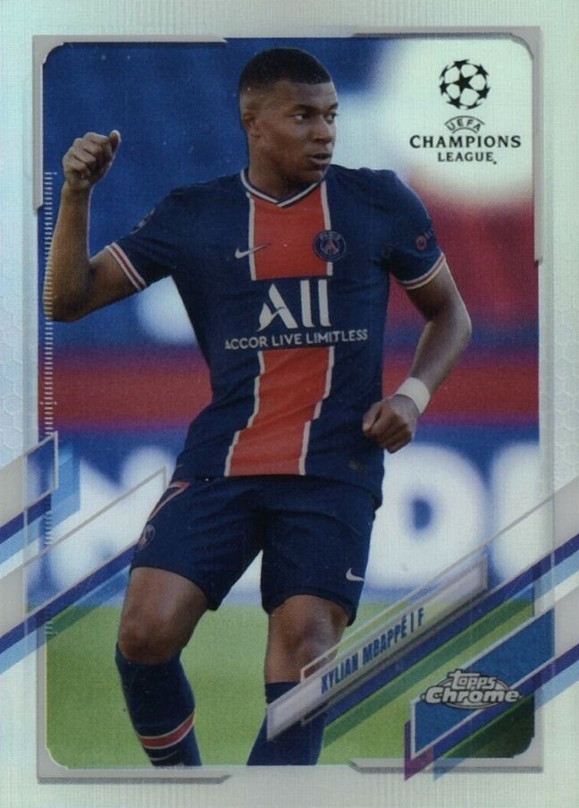 2020 Topps Chrome UEFA Champions League Kylian Mbappe #95 Soccer Card