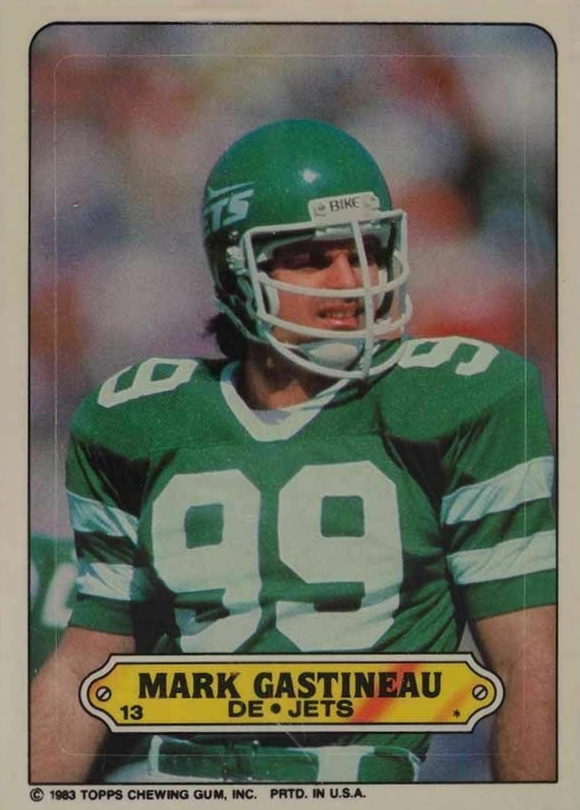 1983 Topps Stickers Insert Mark Gastineau #13 Football Card