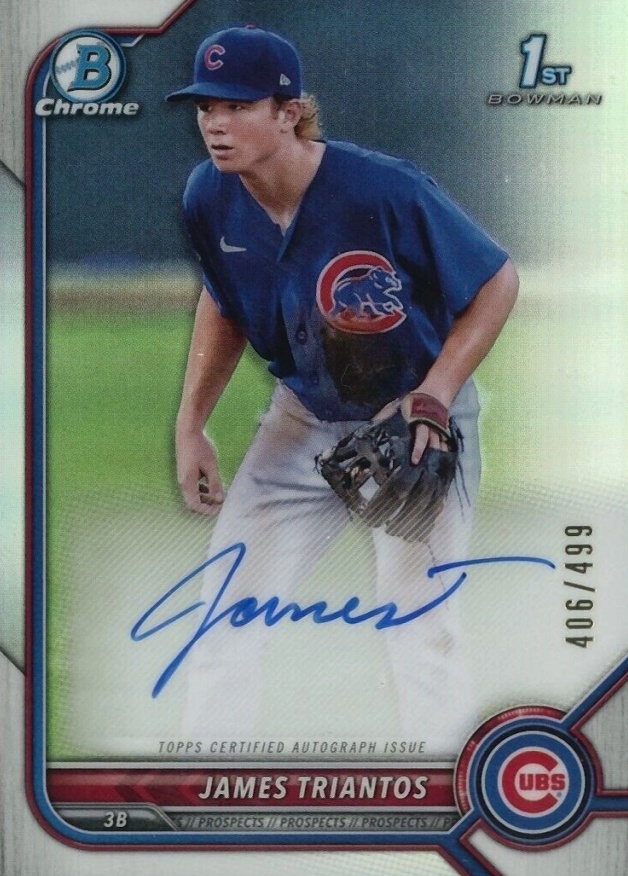2022 Bowman Chrome Prospect Autographs James Triantos #CPAJTS Baseball Card