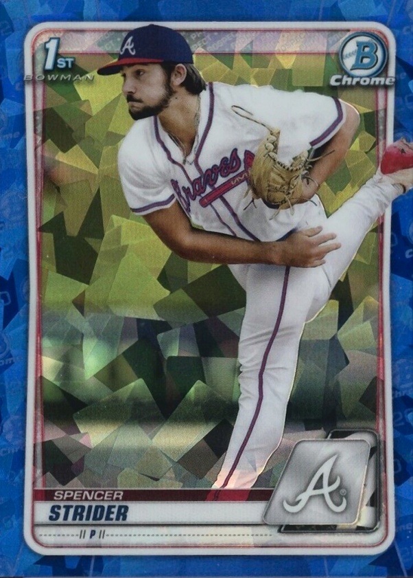 2020 Bowman Draft Chrome Sapphire Edition Spencer Strider #BD20 Baseball Card