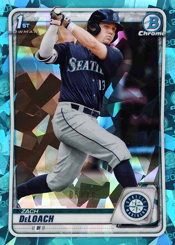 2020 Bowman Draft Chrome Sapphire Edition Zach Deloach #BD28 Baseball Card