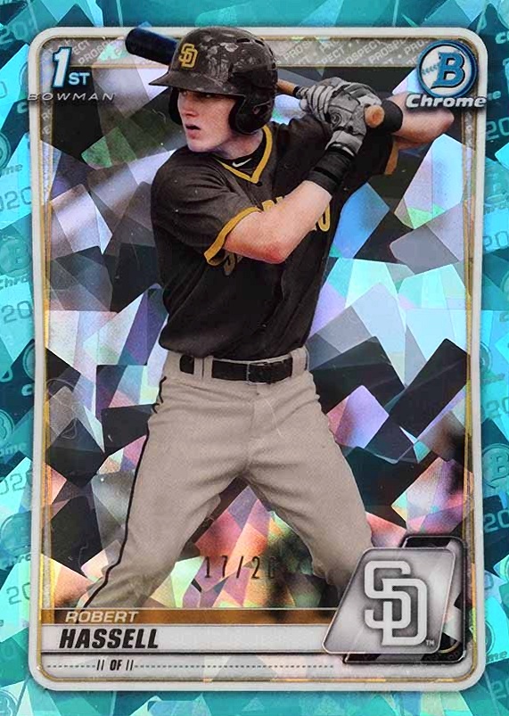 2020 Bowman Draft Chrome Sapphire Edition Robert Hassell #BD39 Baseball Card