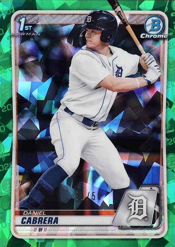 2020 Bowman Draft Chrome Sapphire Edition Daniel Cabrera #BD62 Baseball Card