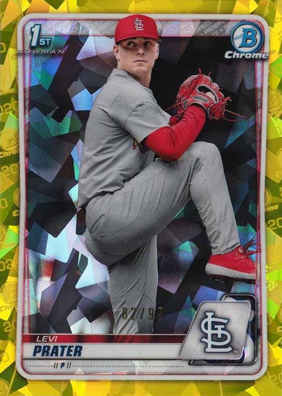 2020 Bowman Draft Chrome Sapphire Edition Levi Prater #BD125 Baseball Card