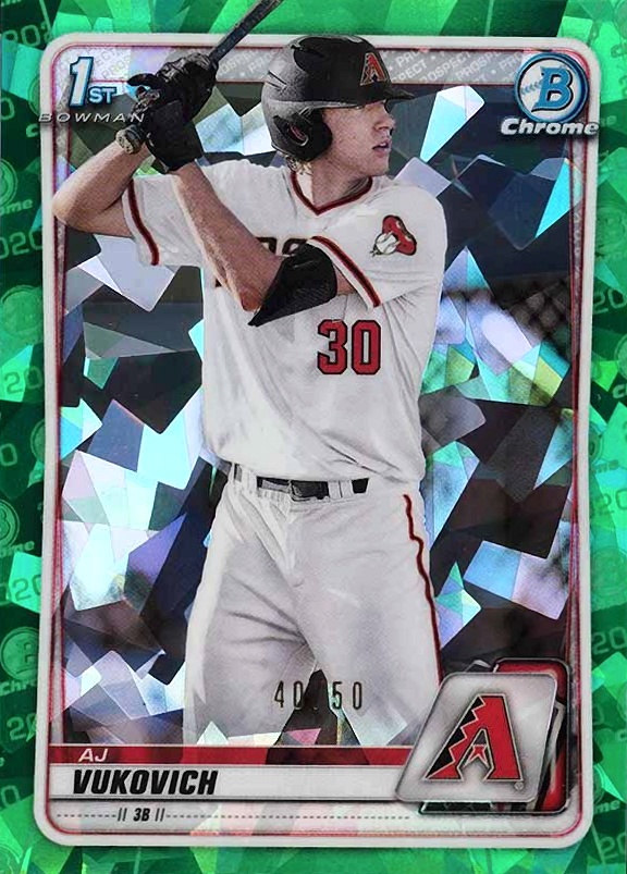 2020 Bowman Draft Chrome Sapphire Edition AJ Vukovich #BD150 Baseball Card