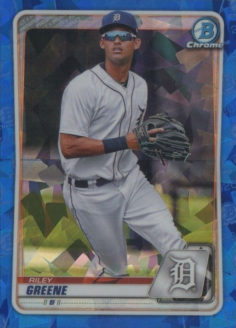 2020 Bowman Draft Chrome Sapphire Edition Riley Greene #BD180 Baseball Card