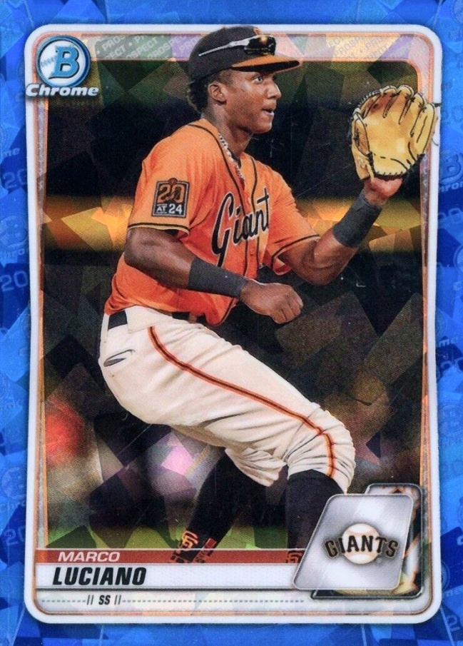 2020 Bowman Draft Chrome Sapphire Edition Marco Luciano #BD190 Baseball Card