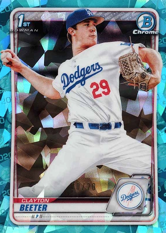 2020 Bowman Draft Chrome Sapphire Edition Clayton Beeter #BD30 Baseball Card