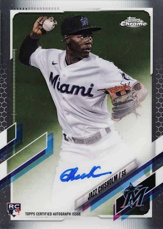 2021 Topps Chrome Rookie Autographs Jazz Chisholm #RAJCH Baseball Card