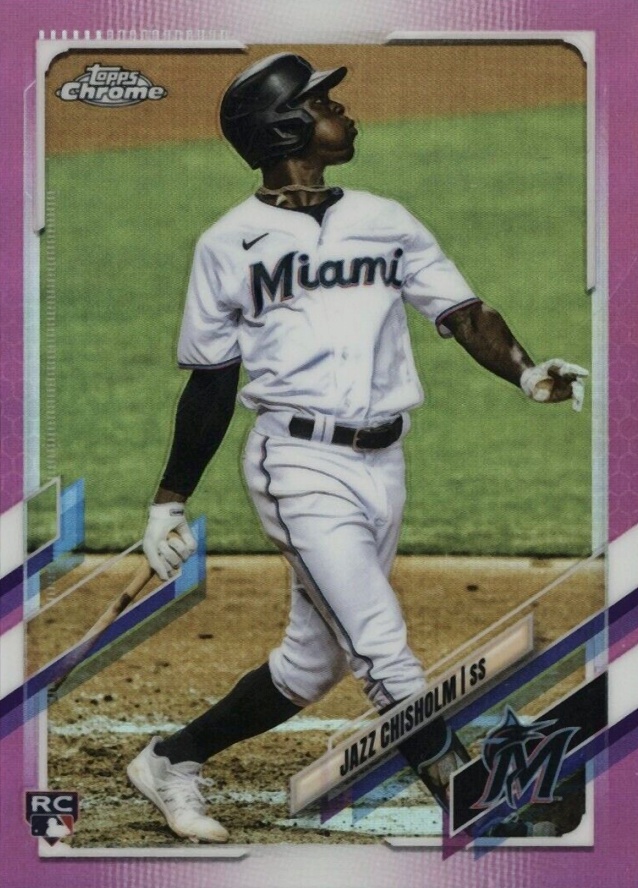 2021 Topps Chrome Jazz Chisholm #144 Baseball Card