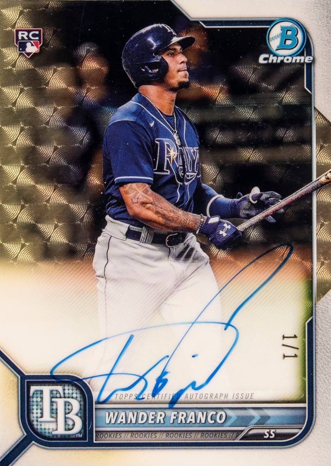 2022 Bowman Chrome Rookie Autographs Wander Franco #CRAWF Baseball Card